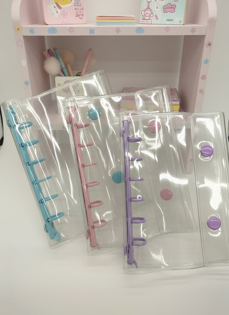 Wボタンクリアバインダー ピンク A7(ミニ6)規格