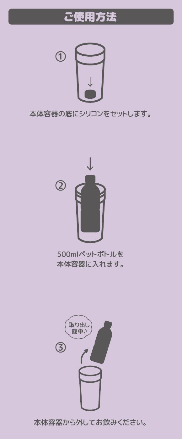 オリジナル 保冷保温ペットボトルホルダー パープル