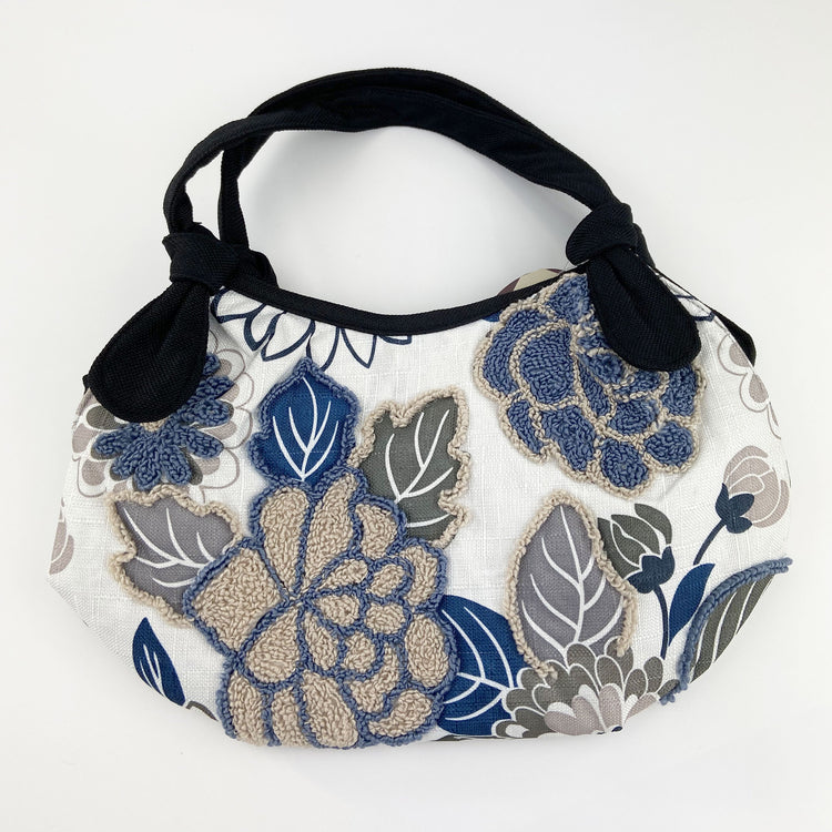 ★オリジナルベトナムバッグ quay 花刺繍 ブルー