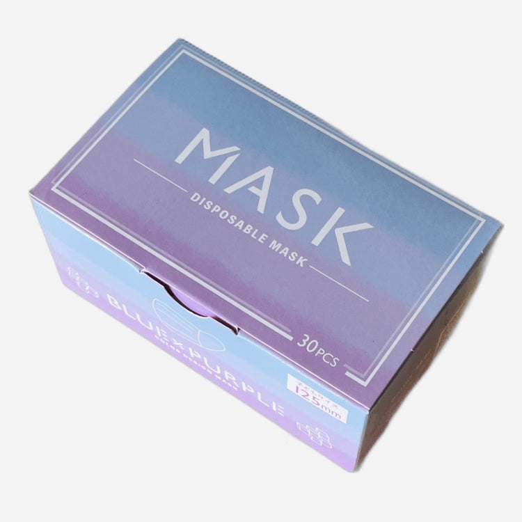 ★オリジナル キッズカラーマスクS グラデーションブルーパープル BOX(30枚入り)