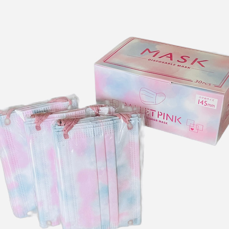 ★オリジナル キッズカラーマスク パステルパレットピンクダークブルー BOX(30枚入り)