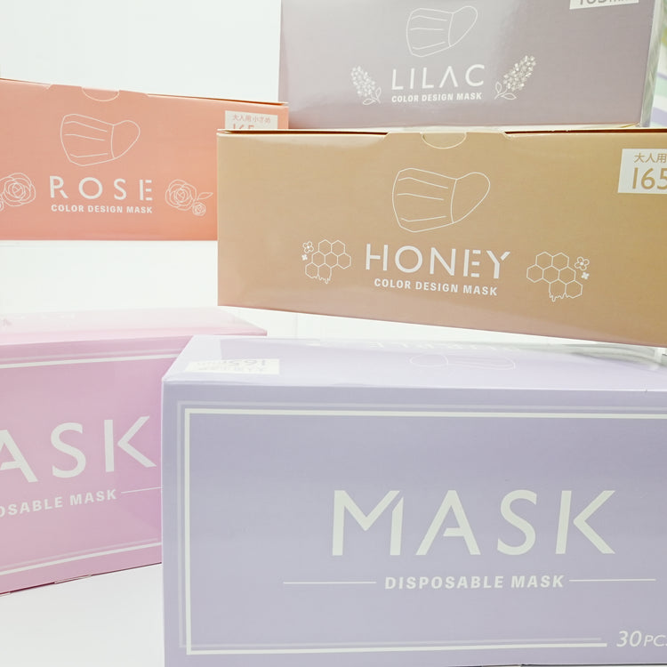 ★オリジナル 小さめ大人カラーマスク ローズ BOX(30枚入り)