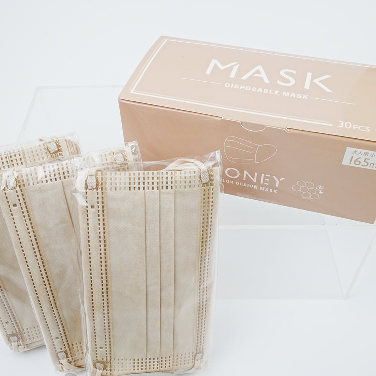 ★オリジナル 小さめ大人カラーマスク ハニー BOX(30枚入り)
