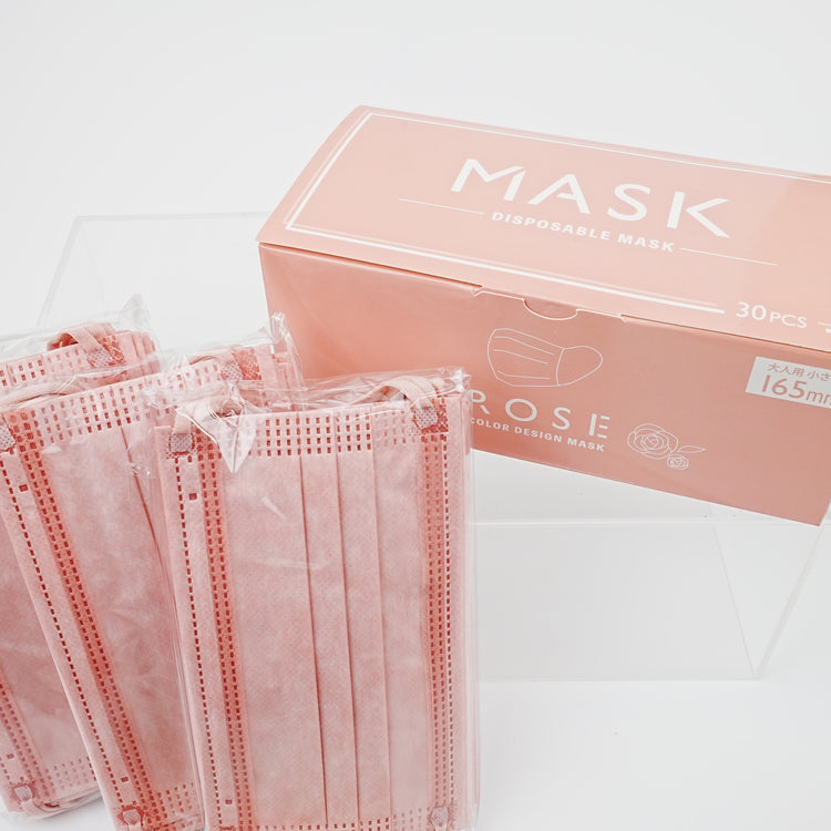 ★オリジナル 小さめ大人カラーマスク ローズ BOX(30枚入り)