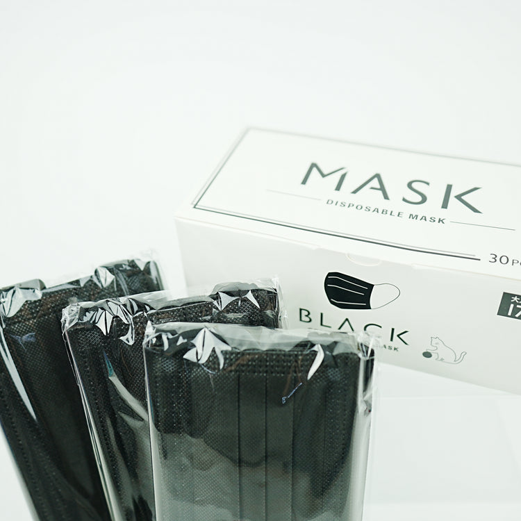 ★オリジナル 大人 カラーマスク ブラック BOX(30枚入り)