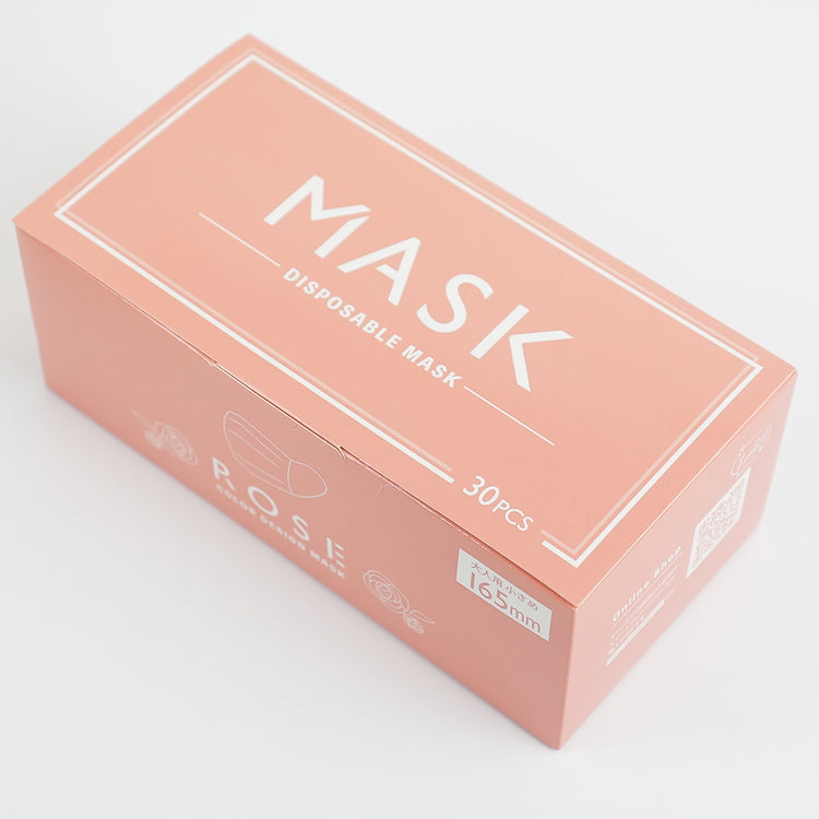 ★オリジナル 小さめ大人カラーマスク ローズ BOX(30枚入り)