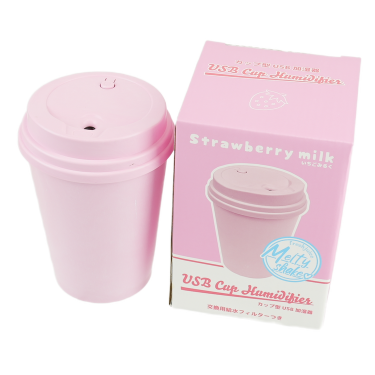 ★オリジナル カップ型加湿器 いちごみるく(ピンク)