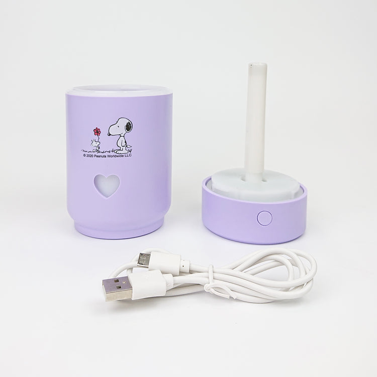 オリジナルキャラクター加湿器 スヌーピー フラワー パープル