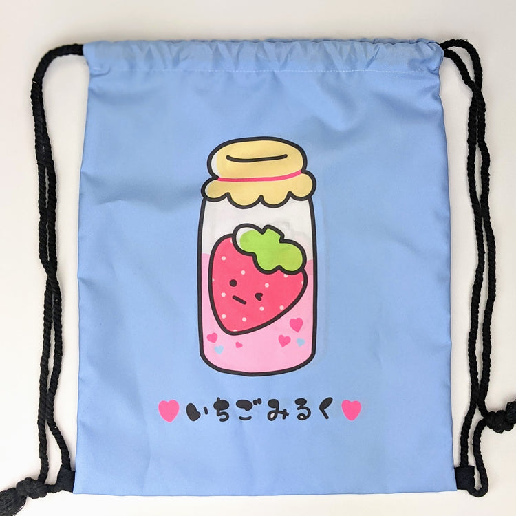 オリジナル ナップサック いちごみるく ブルー