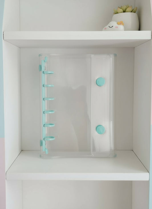 Wボタンクリアバインダー　ブルー　A7(ミニ6)規格