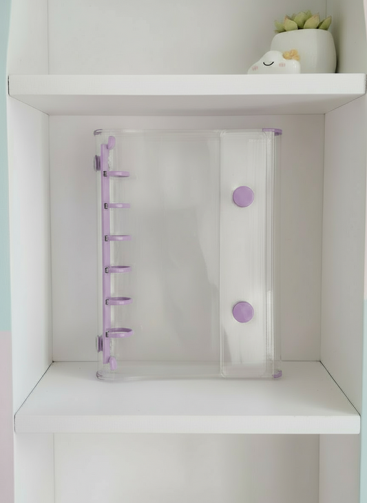 Wボタンクリアバインダー　パープル　A7(ミニ6)規格