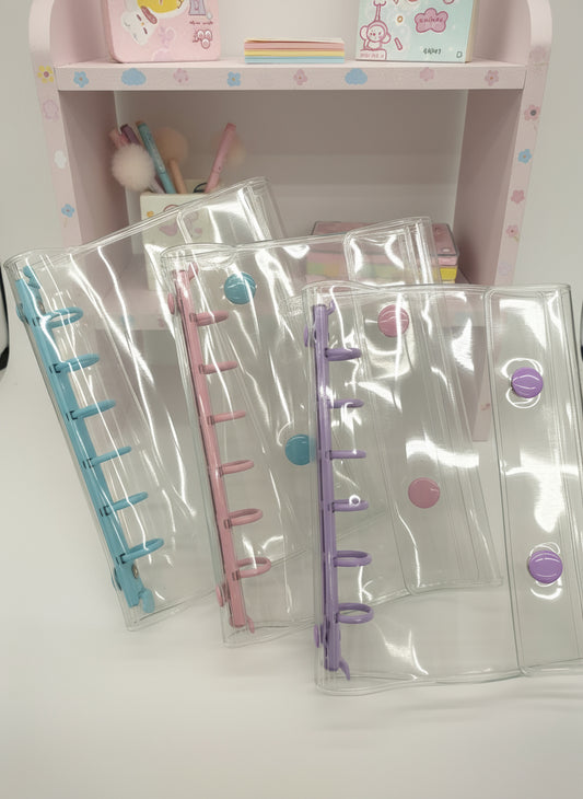 Wボタンクリアバインダー　パープル　A7(ミニ6)規格